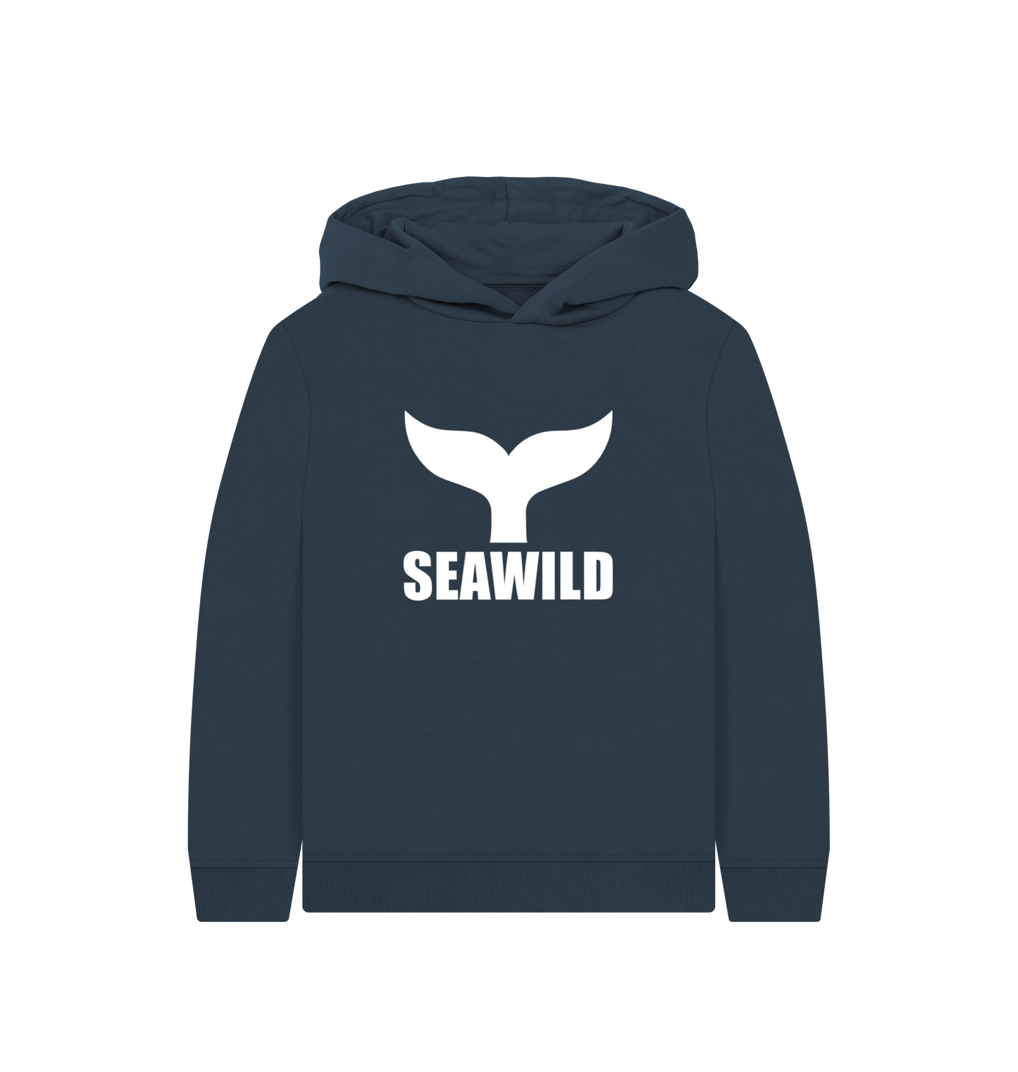 Navy Blue Printed Kids Hoodie Front