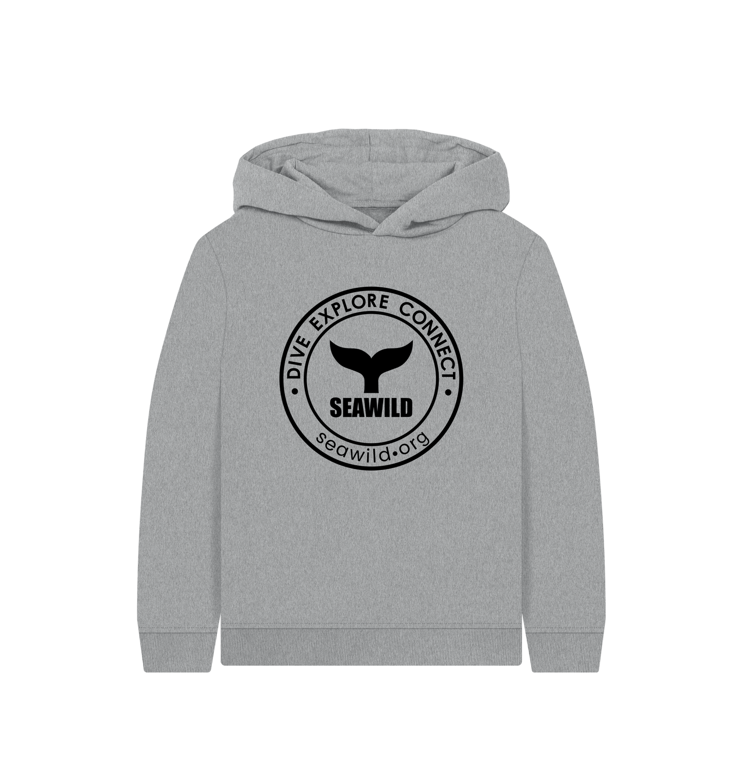 Athletic Grey Printed Kids Hoodie Front