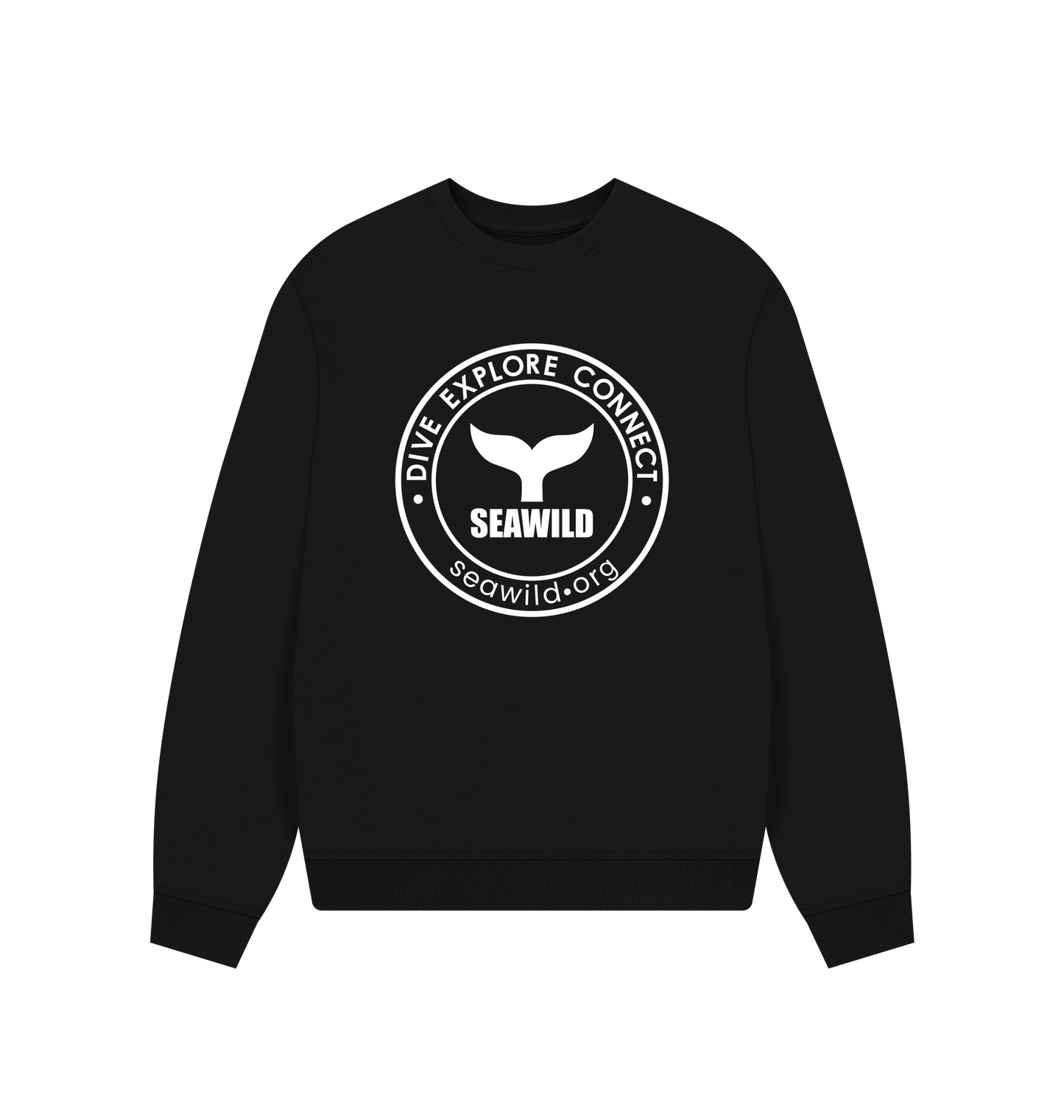 Black Printed Sweater Front