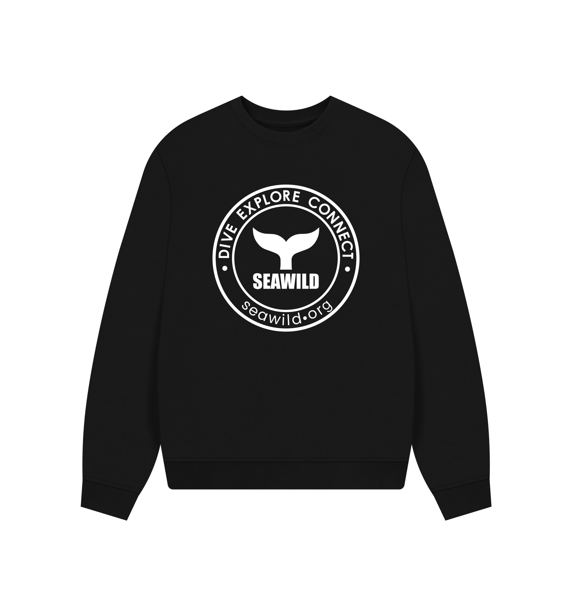 Black Printed Sweater Front