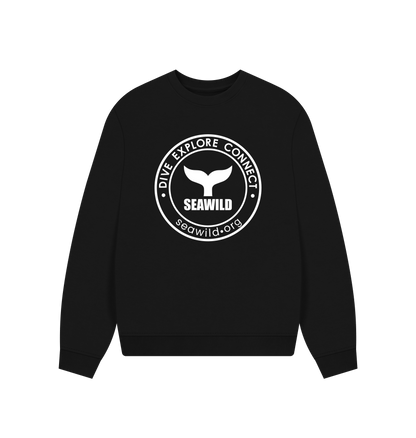 Black Printed Sweater Front