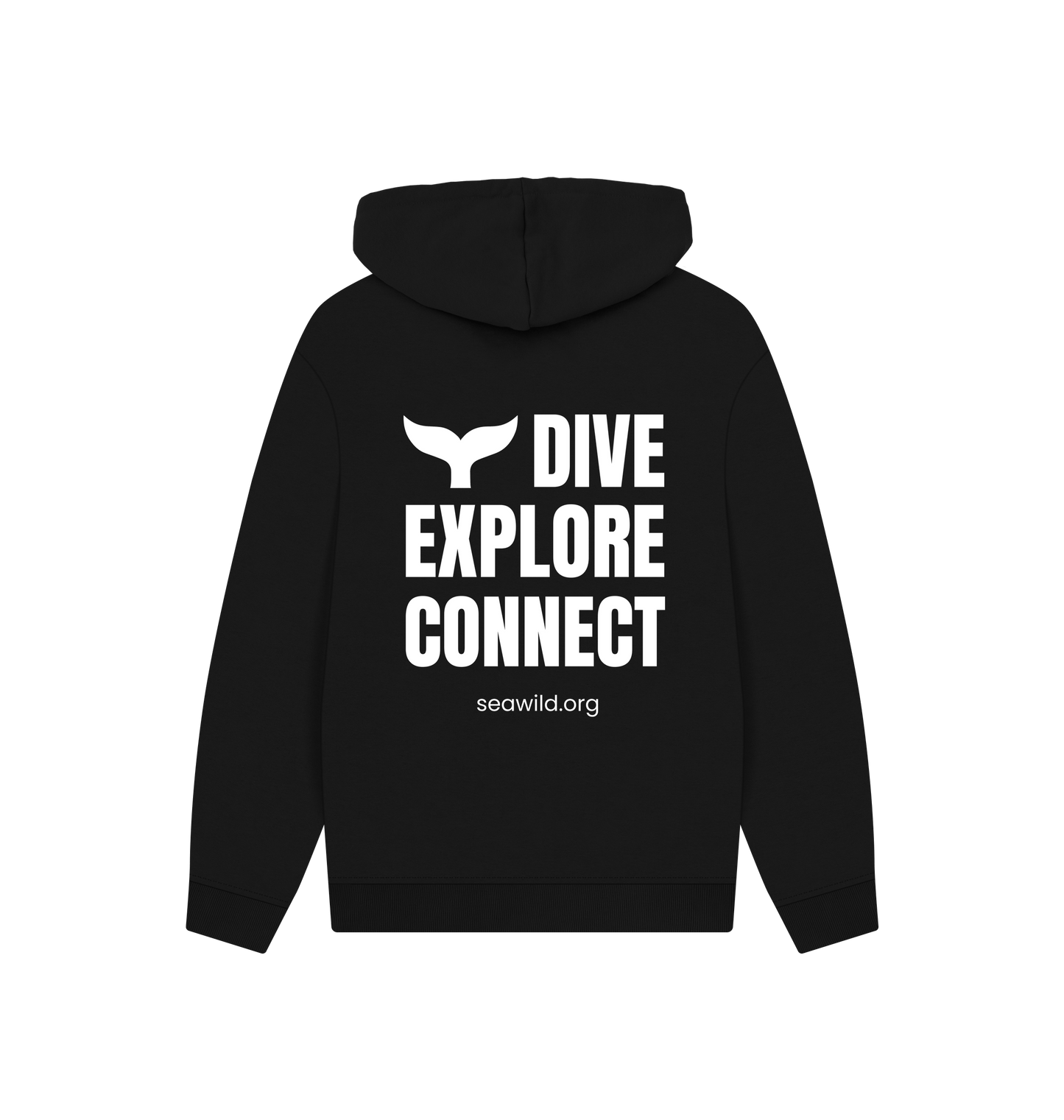 Black Printed Hoody Back