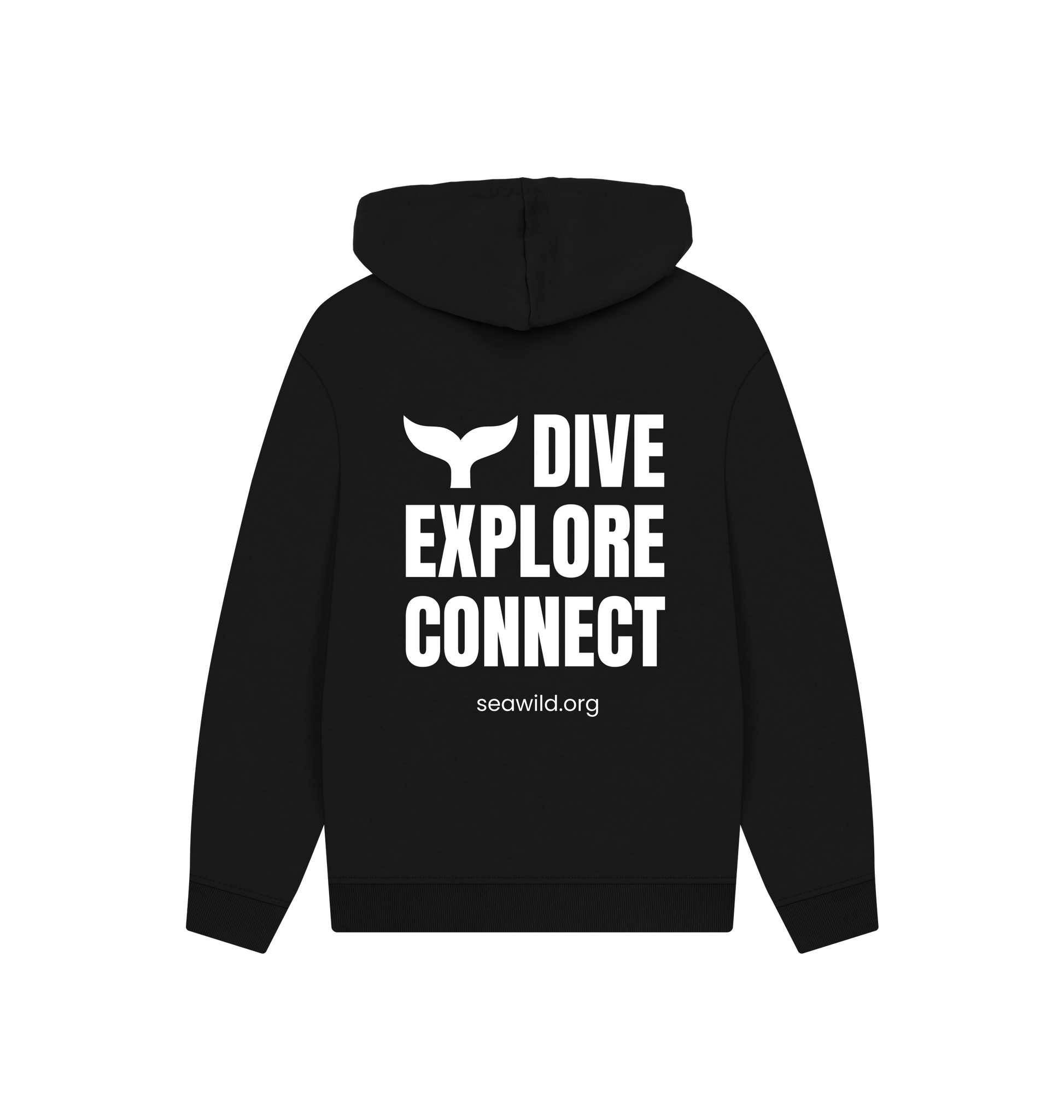 Black Printed Hoody Back
