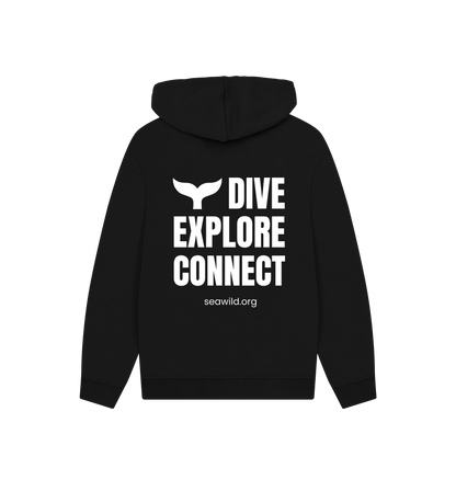 Black Printed Hoody Back