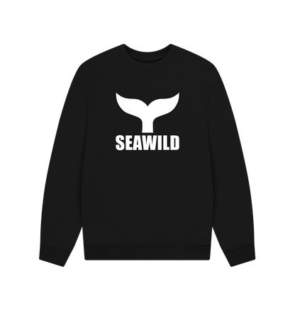Black Printed Sweater Front