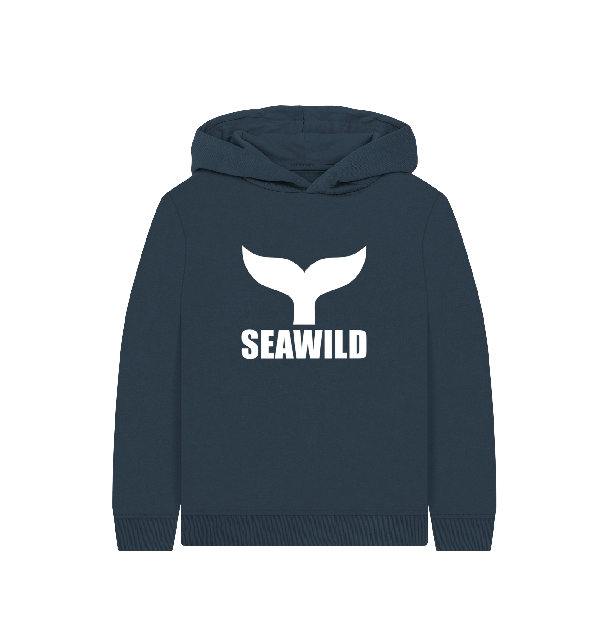 Navy Blue Printed Kids Hoodie Front