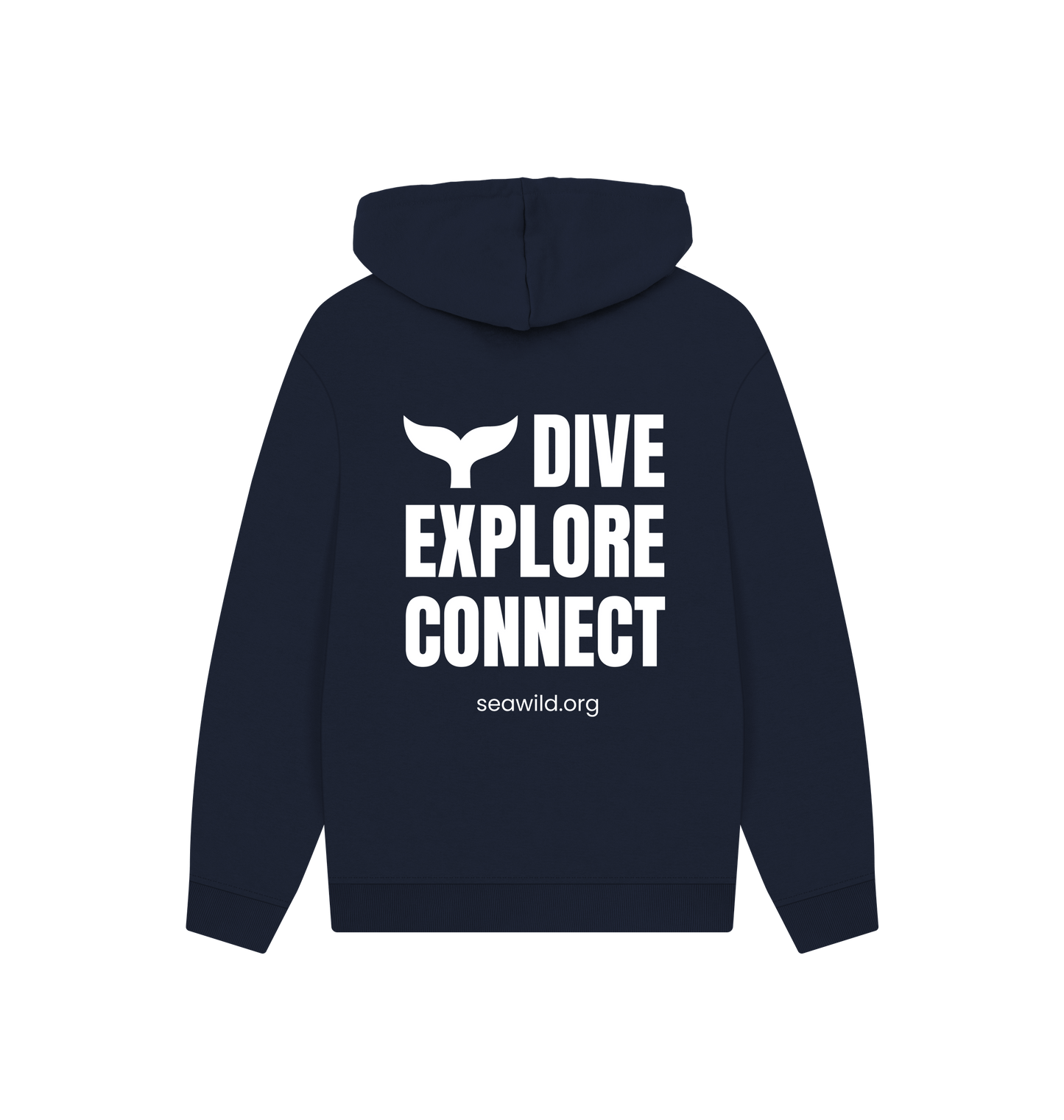 Navy Printed Hoody Back