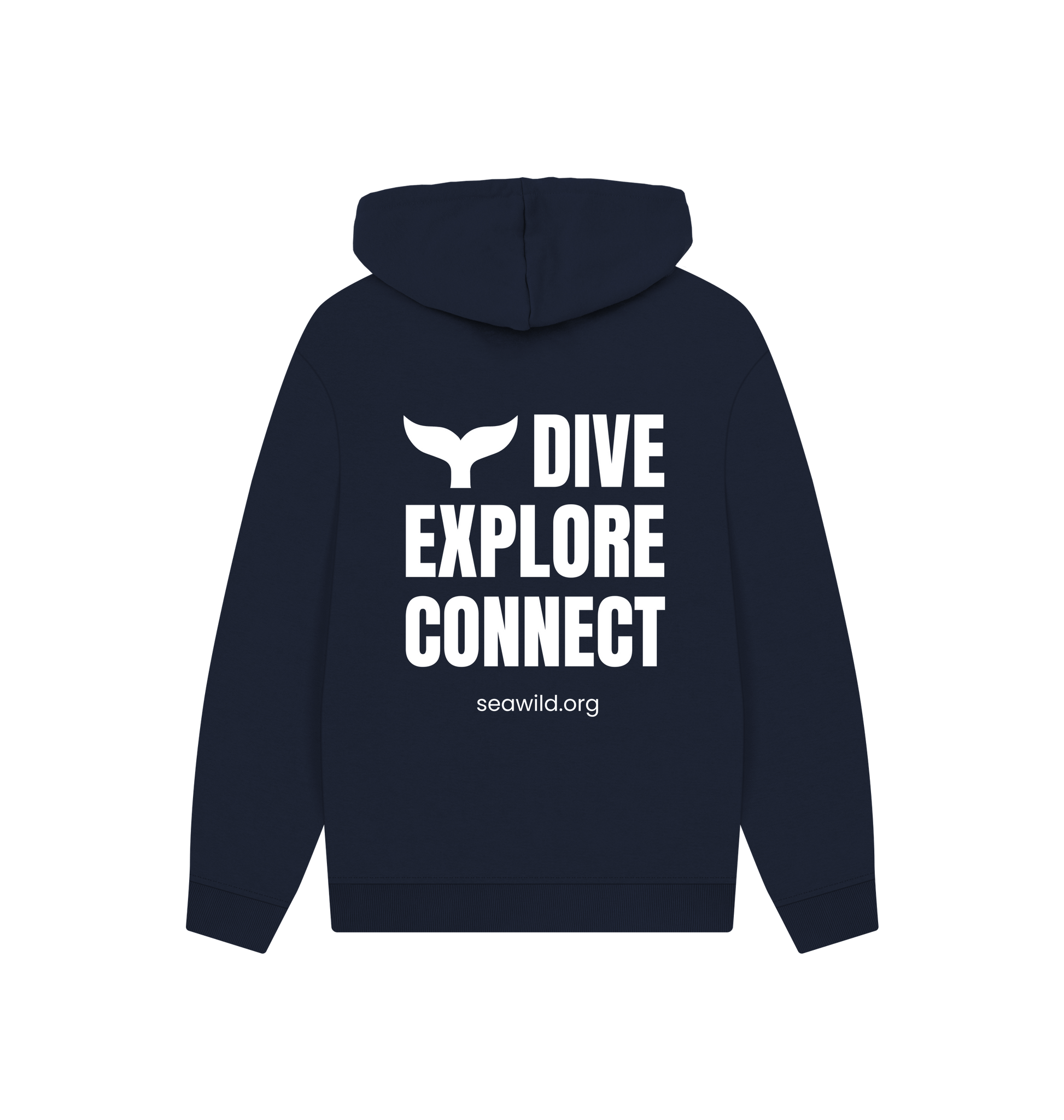 Navy Printed Hoody Back