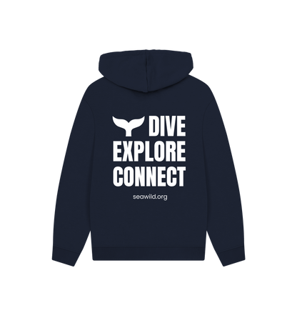 Navy Printed Hoody Back