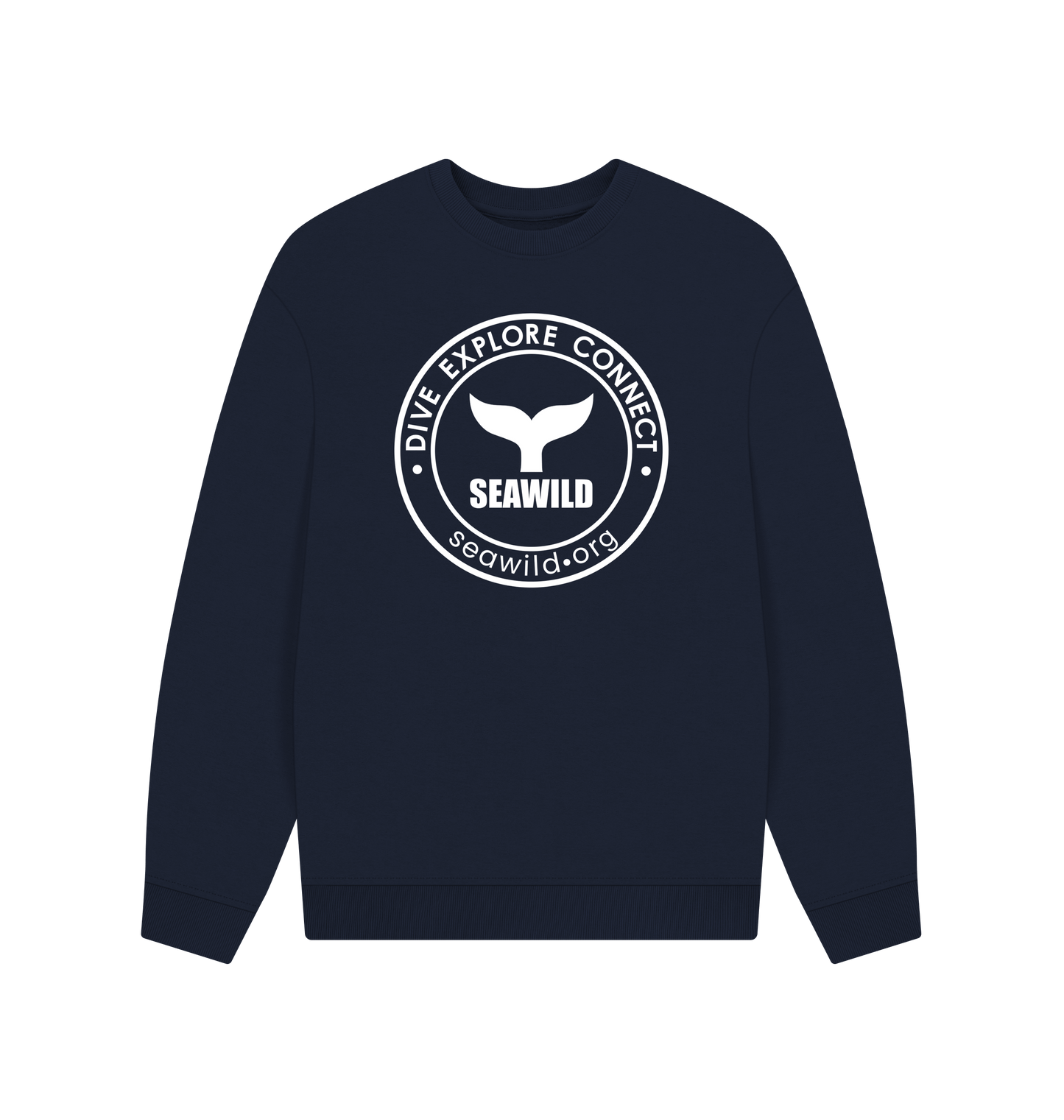Navy Blue Printed Sweater Front