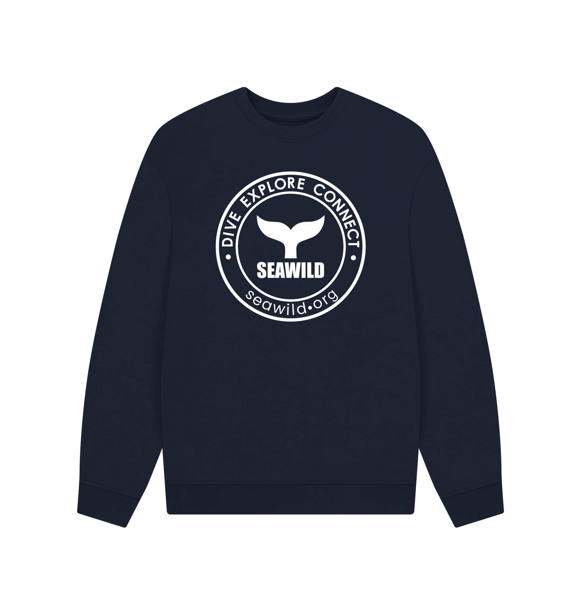 Navy Blue Printed Sweater Front