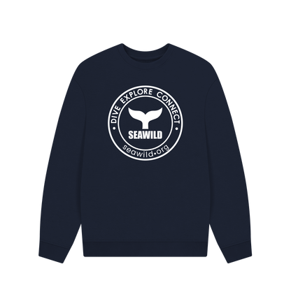Navy Blue Printed Sweater Front