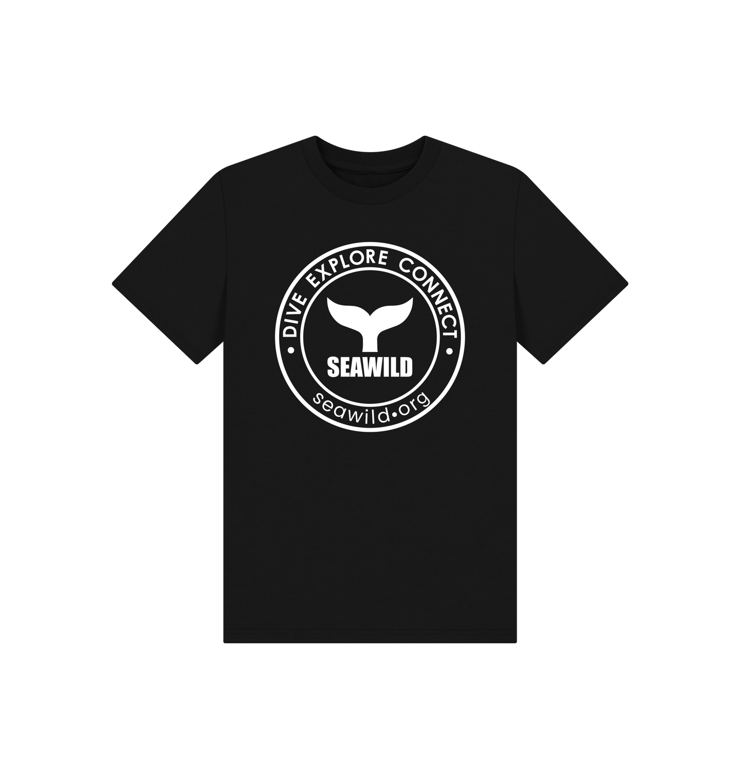 Black Printed Kids T-Shirt Front