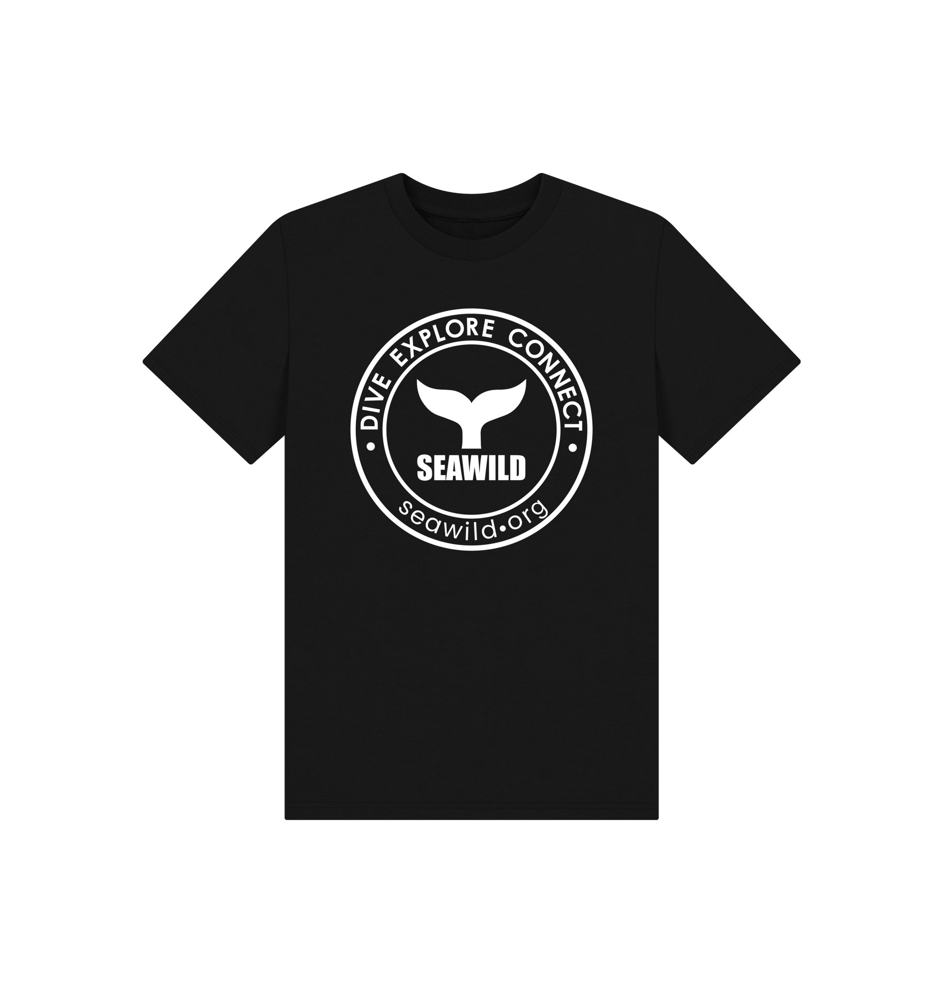 Black Printed Kids T-Shirt Front