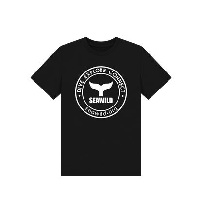 Black Printed Kids T-Shirt Front