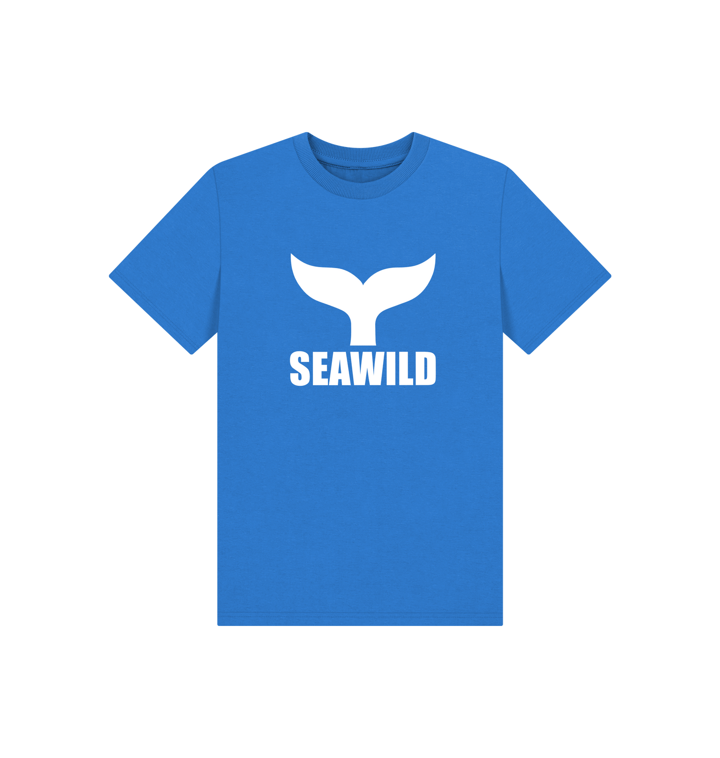 Bright Blue Printed Kids T-Shirt Front
