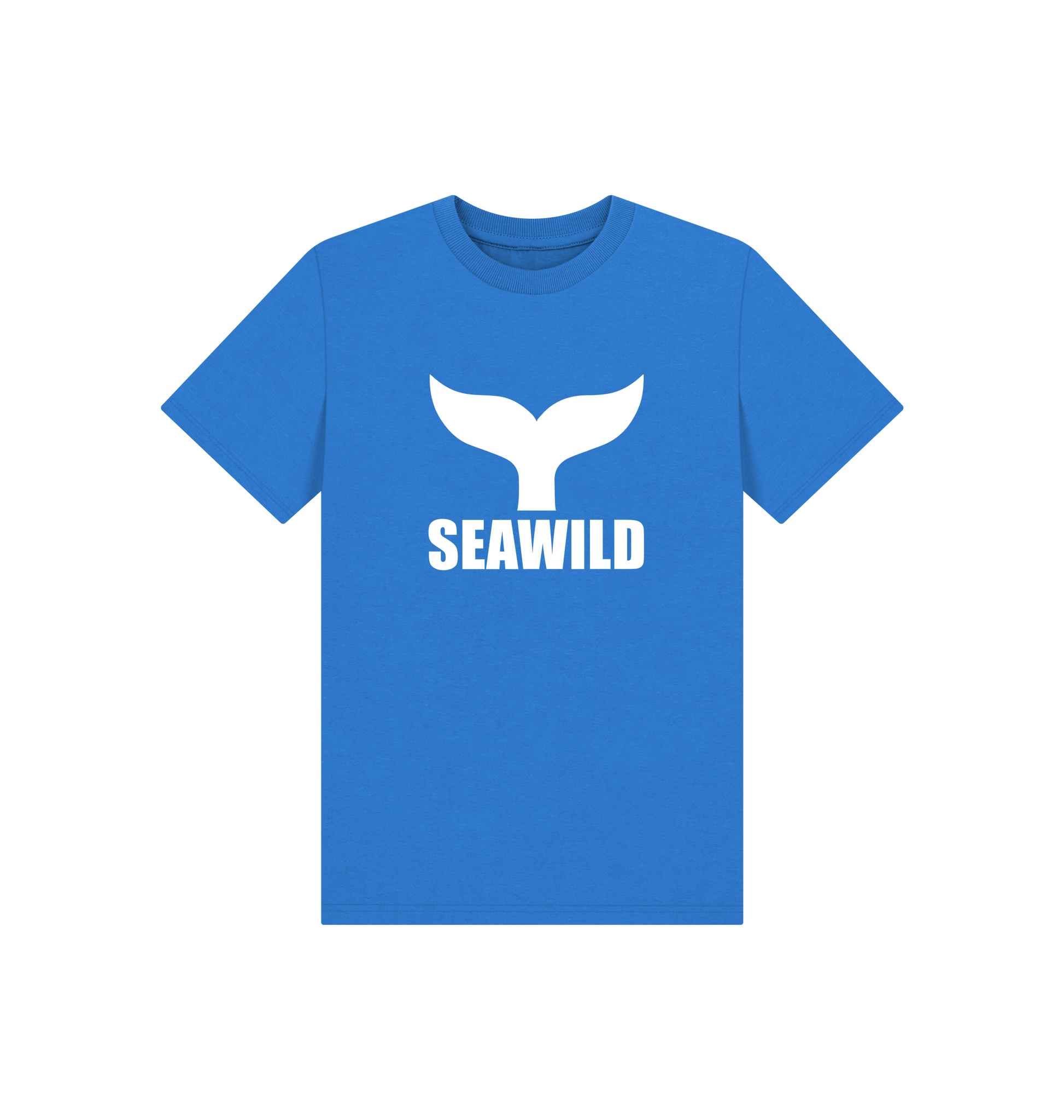 Bright Blue Printed Kids T-Shirt Front