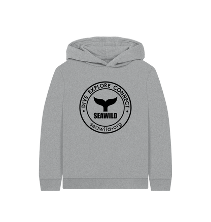 Athletic Grey Printed Kids Hoodie Front