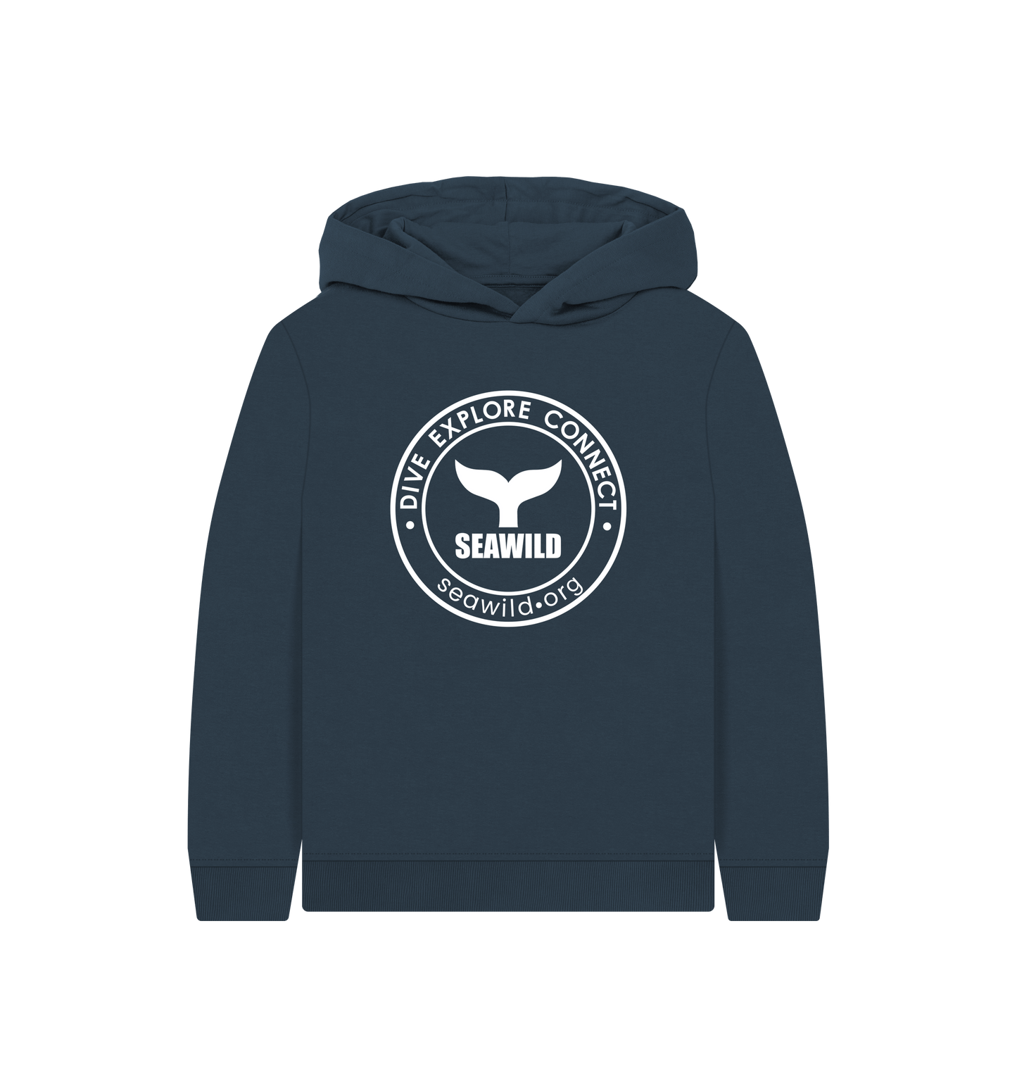 Navy Blue Printed Kids Hoodie Front