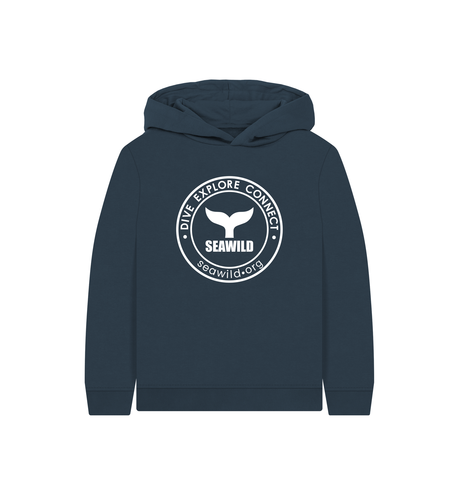 Navy Blue Printed Kids Hoodie Front