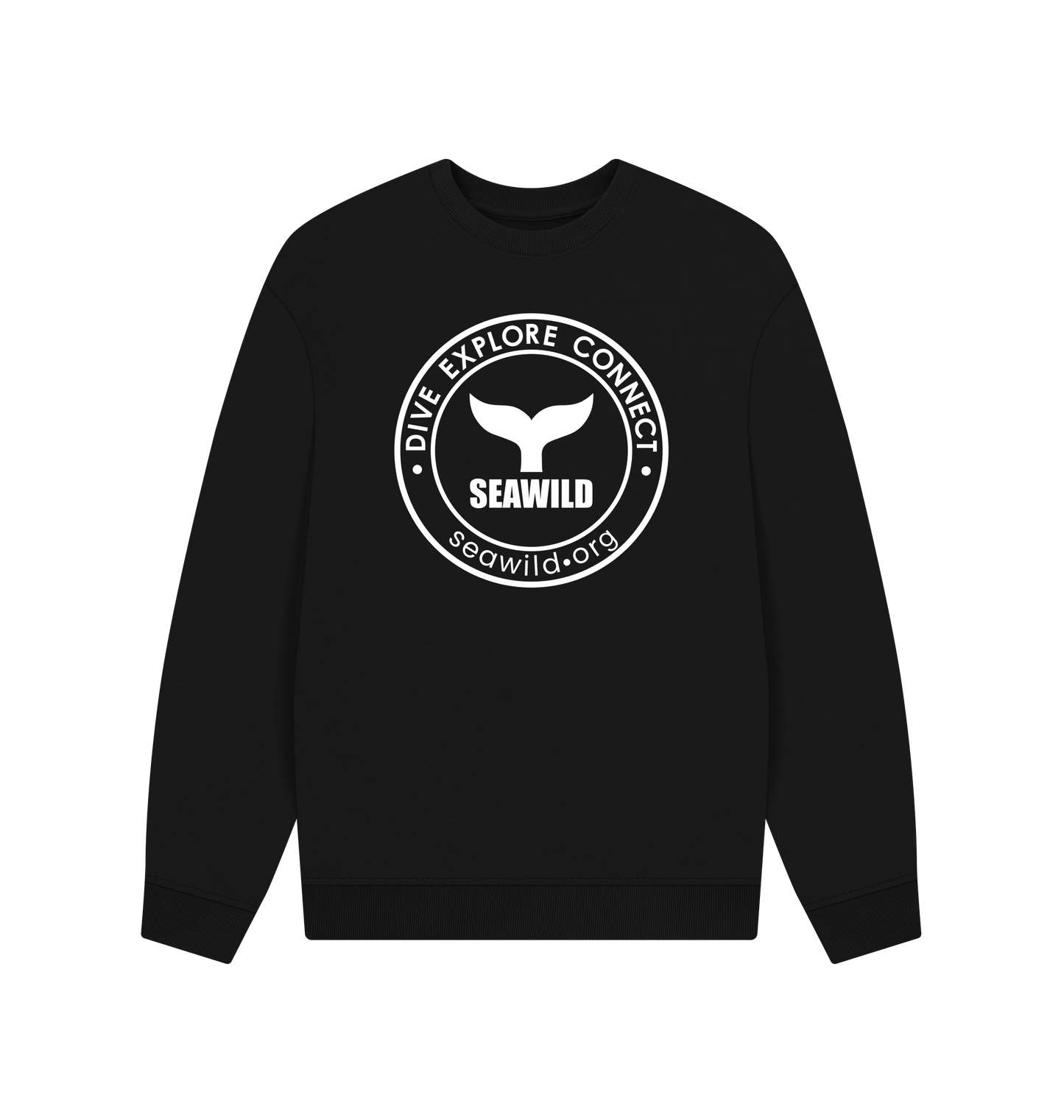 Black Printed Sweater Front