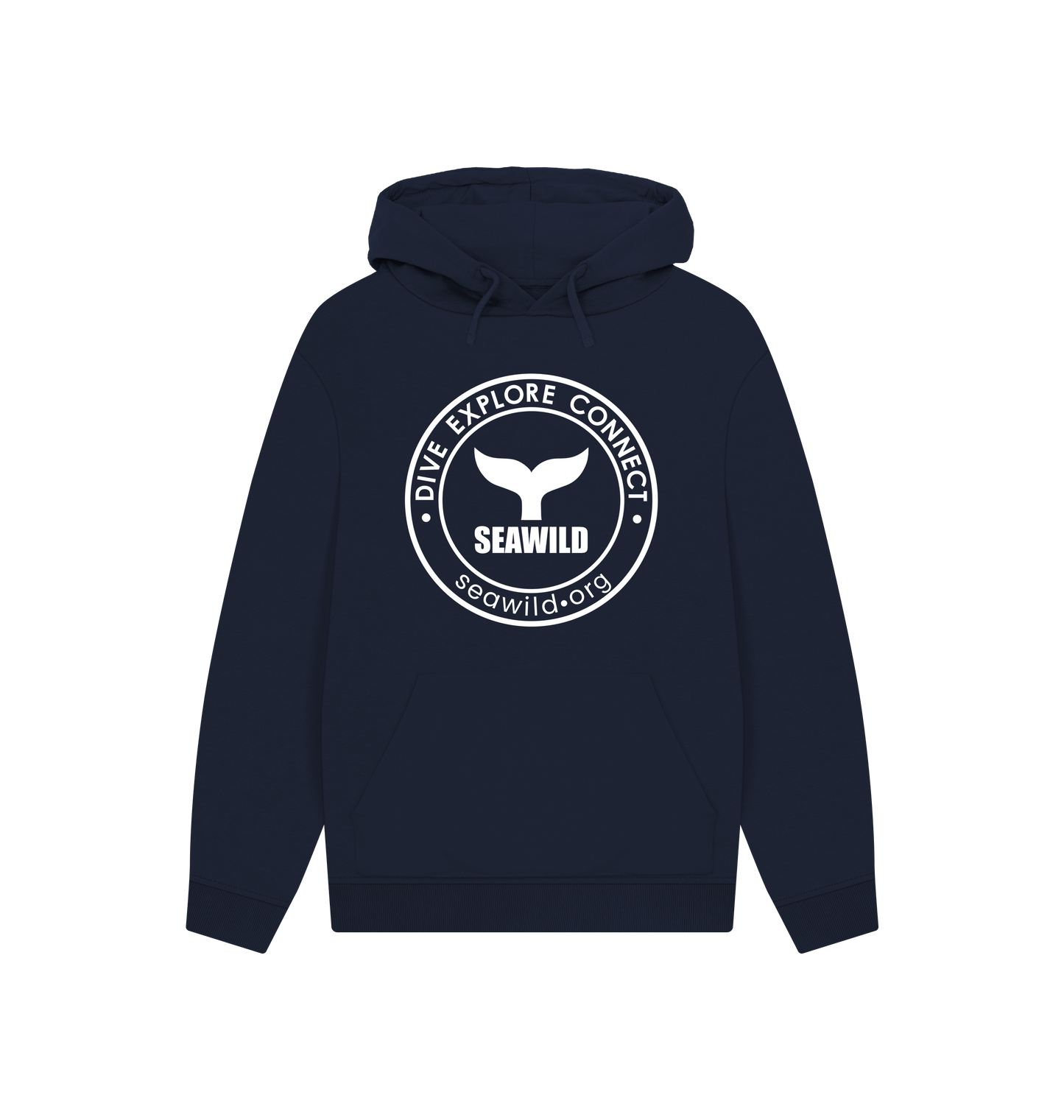 Navy Printed Hoody Front