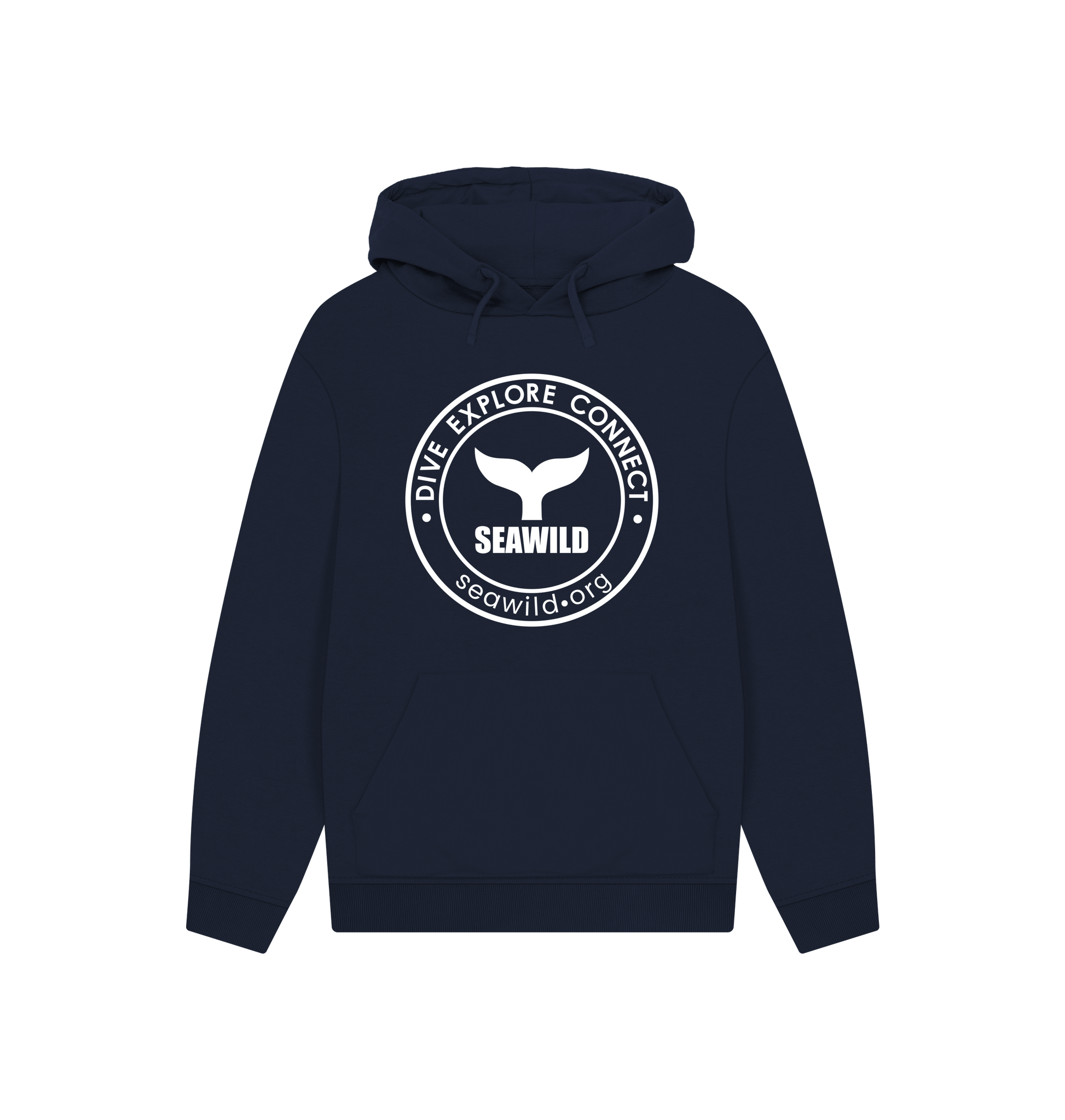 Navy Printed Hoody Front