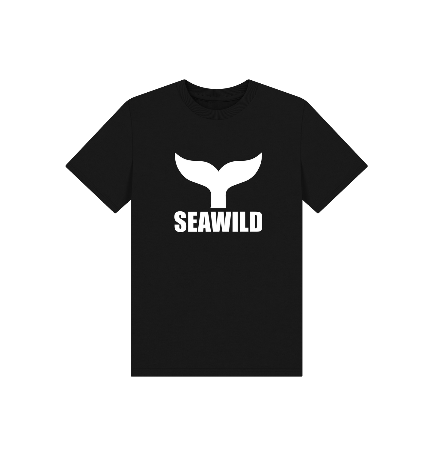 Black Printed Kids T-Shirt Front