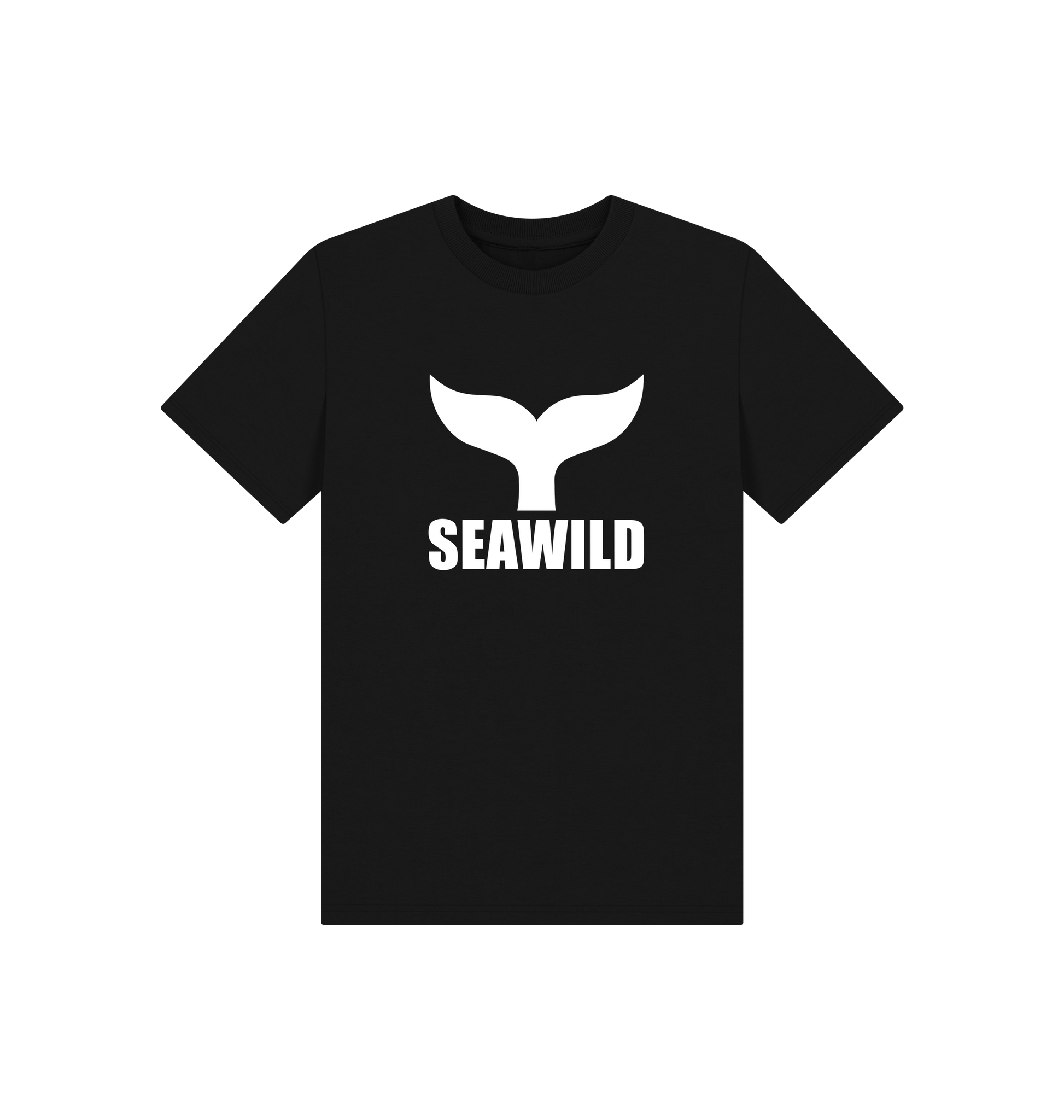 Black Printed Kids T-Shirt Front