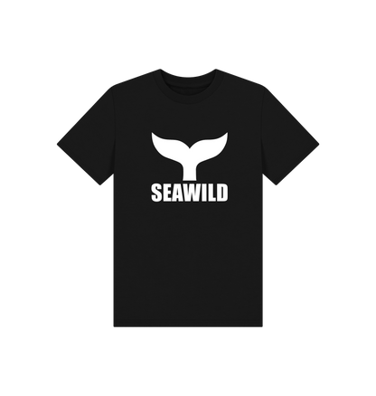 Black Printed Kids T-Shirt Front