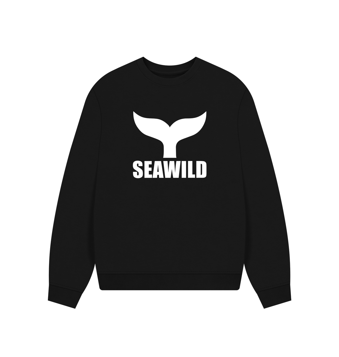 Black Printed Sweater Front