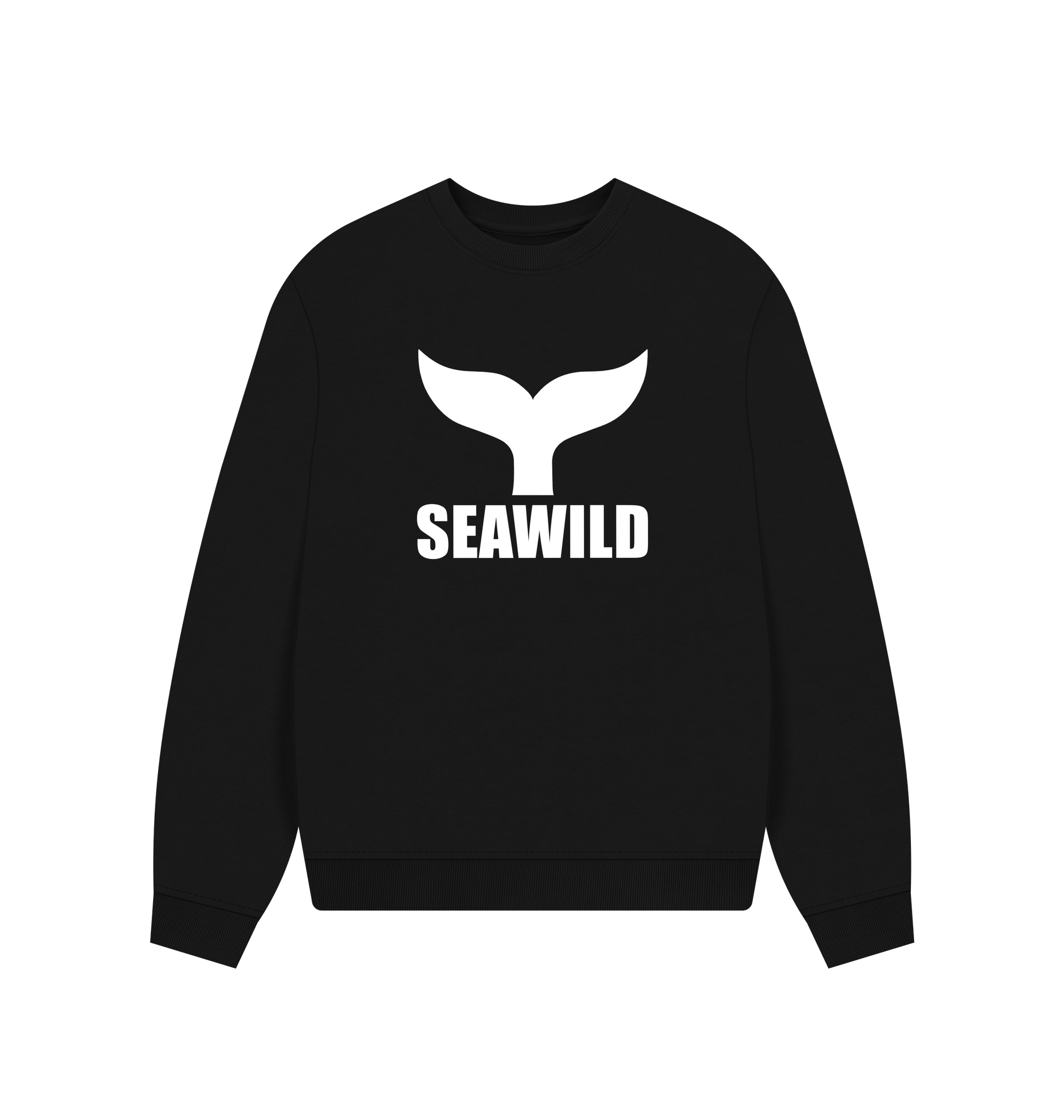 Black Printed Sweater Front