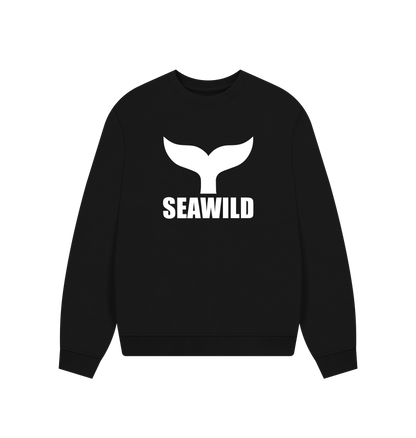 Black Printed Sweater Front