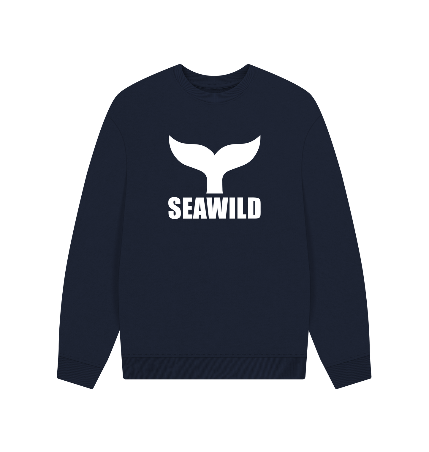 Navy Blue Printed Sweater Front