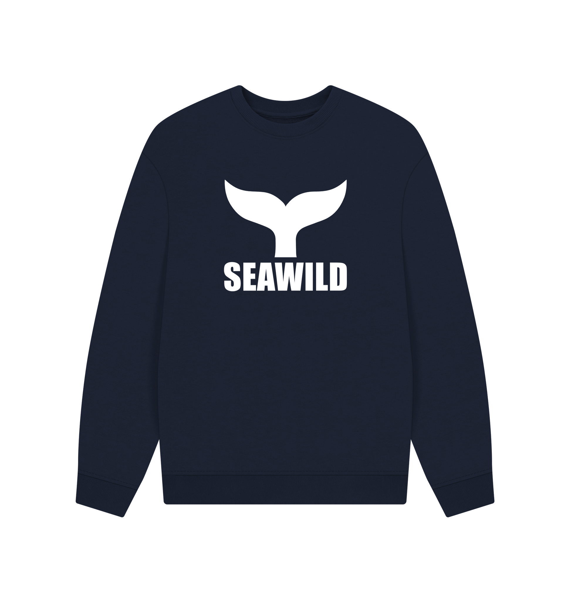 Navy Blue Printed Sweater Front
