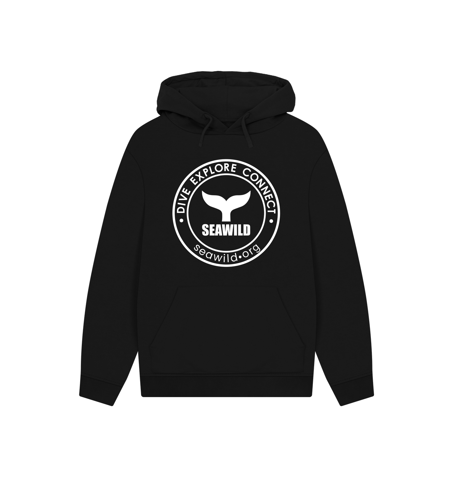 Black Printed Hoody Front