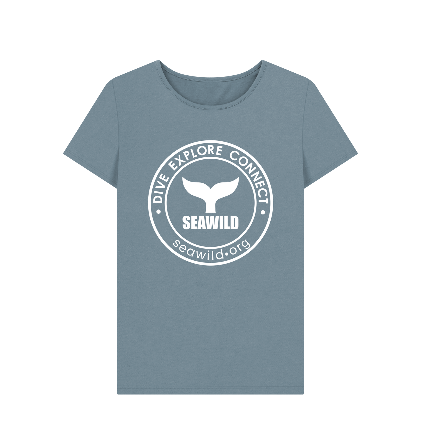Stone Blue Printed T-shirt Front