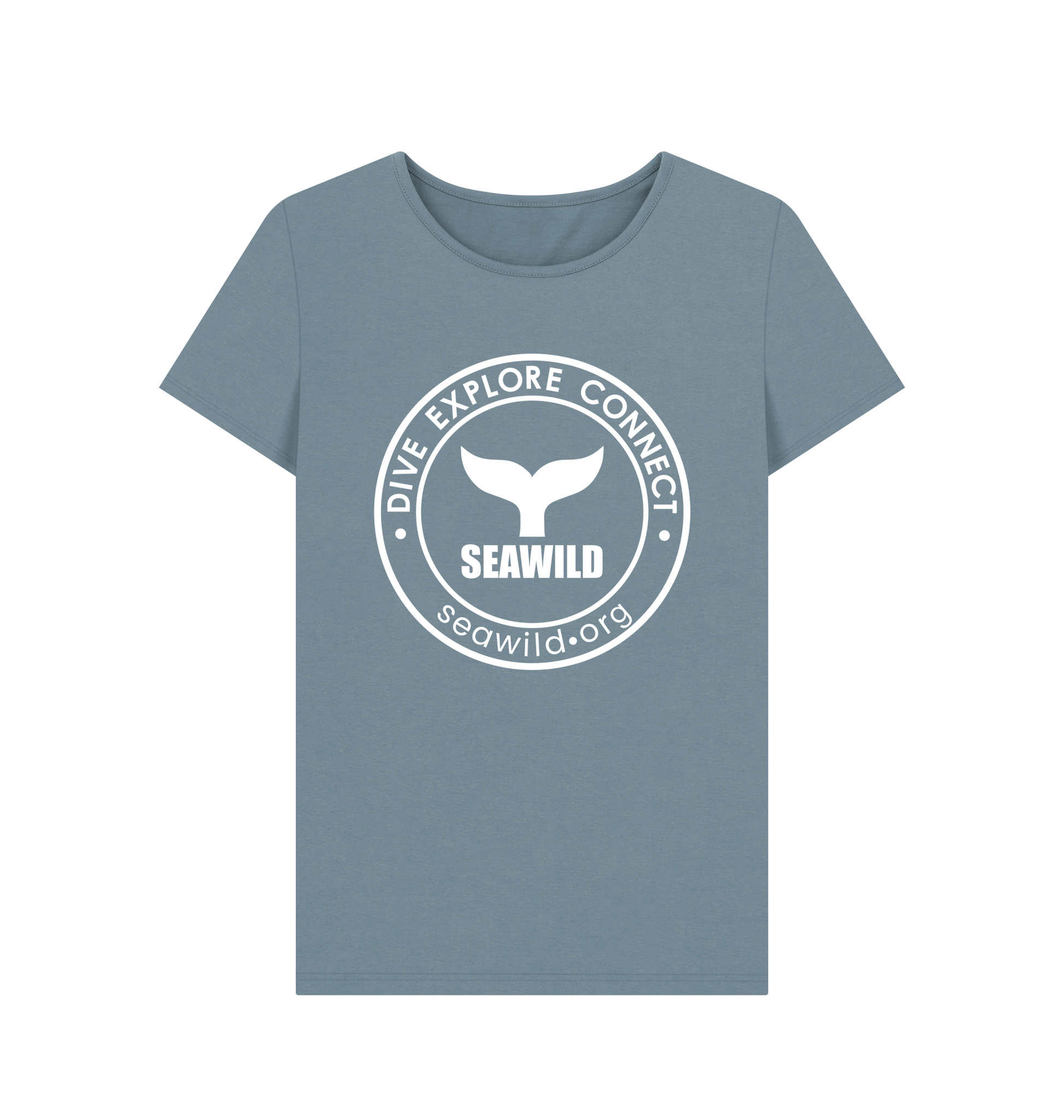 Stone Blue Printed T-shirt Front